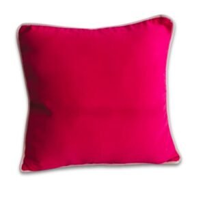 Solid dark pink color Cushion Cover of Corduroy Fabric, with border piping work, Size: - 16x16 inch, Filler included